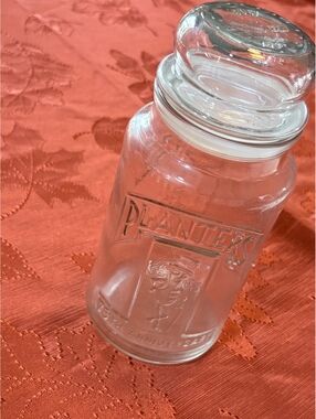 Planters 75th Anniversary Glass Jar with Lid 1906-1981